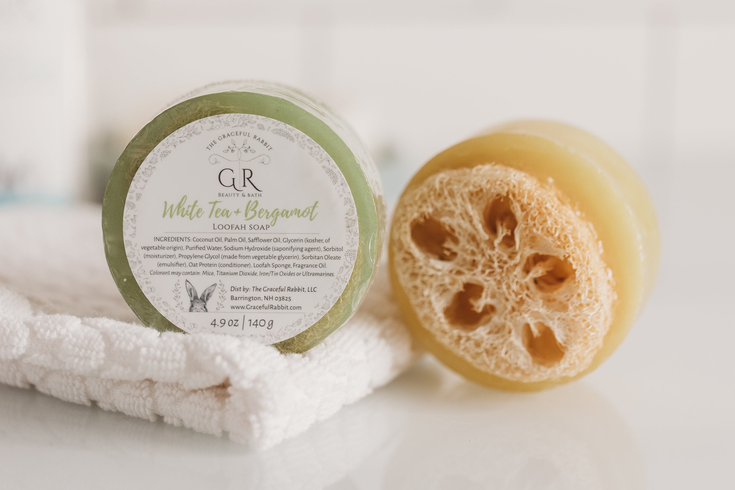 White Tea + Bergamot Loofah Sponge Soap