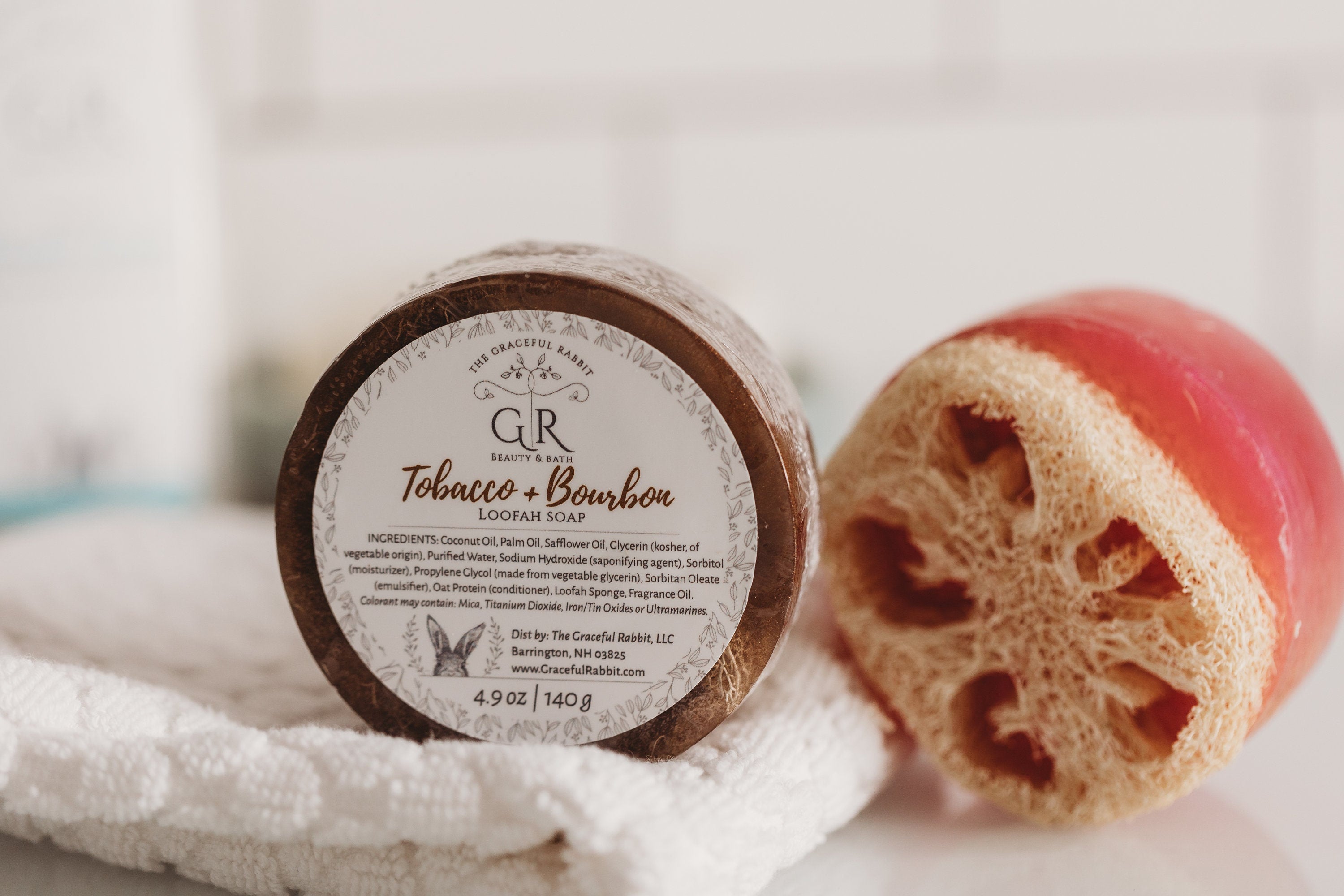 Tobacco + Bourbon Loofah Sponge Soap