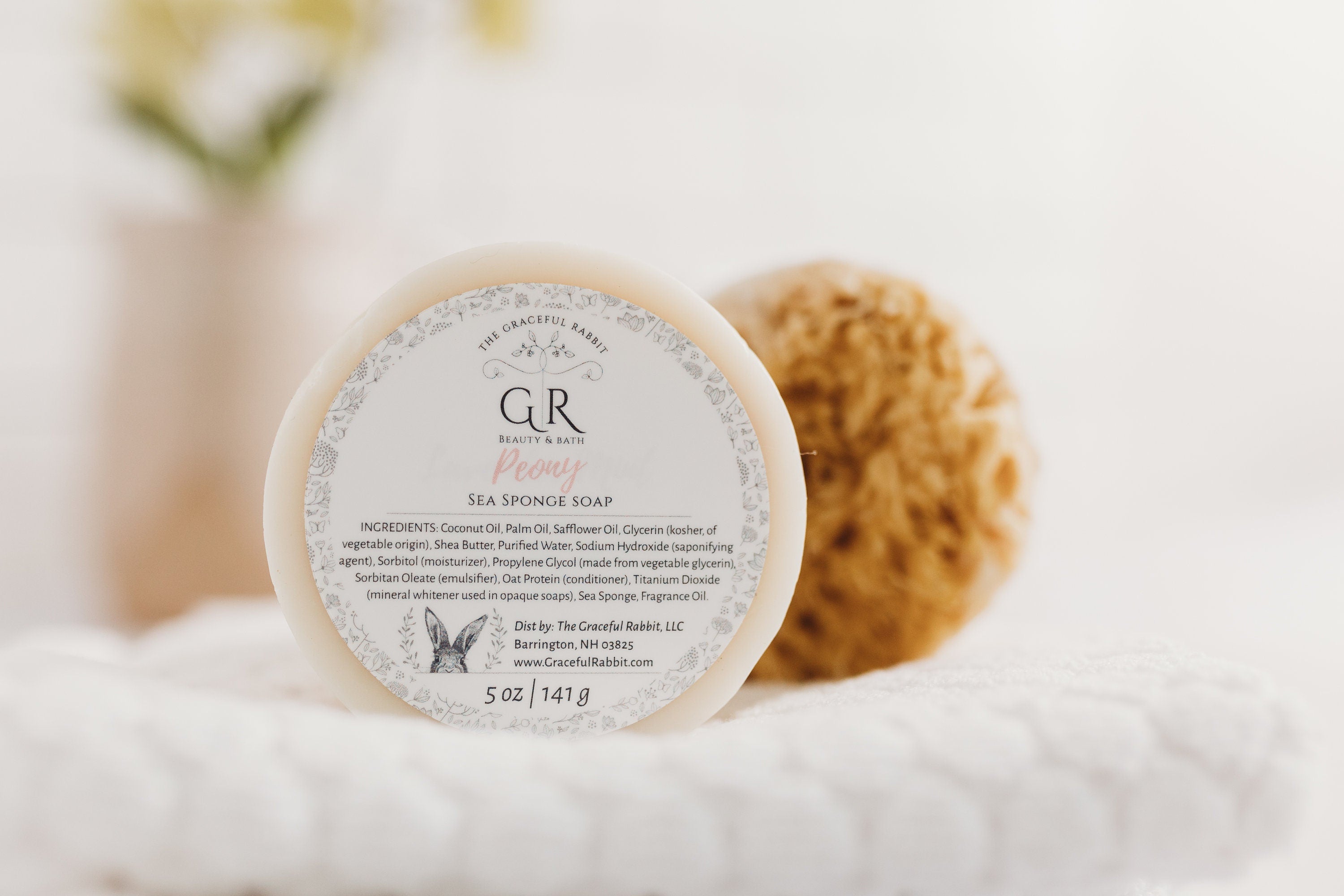 Peony Wool Sea Sponge Soap