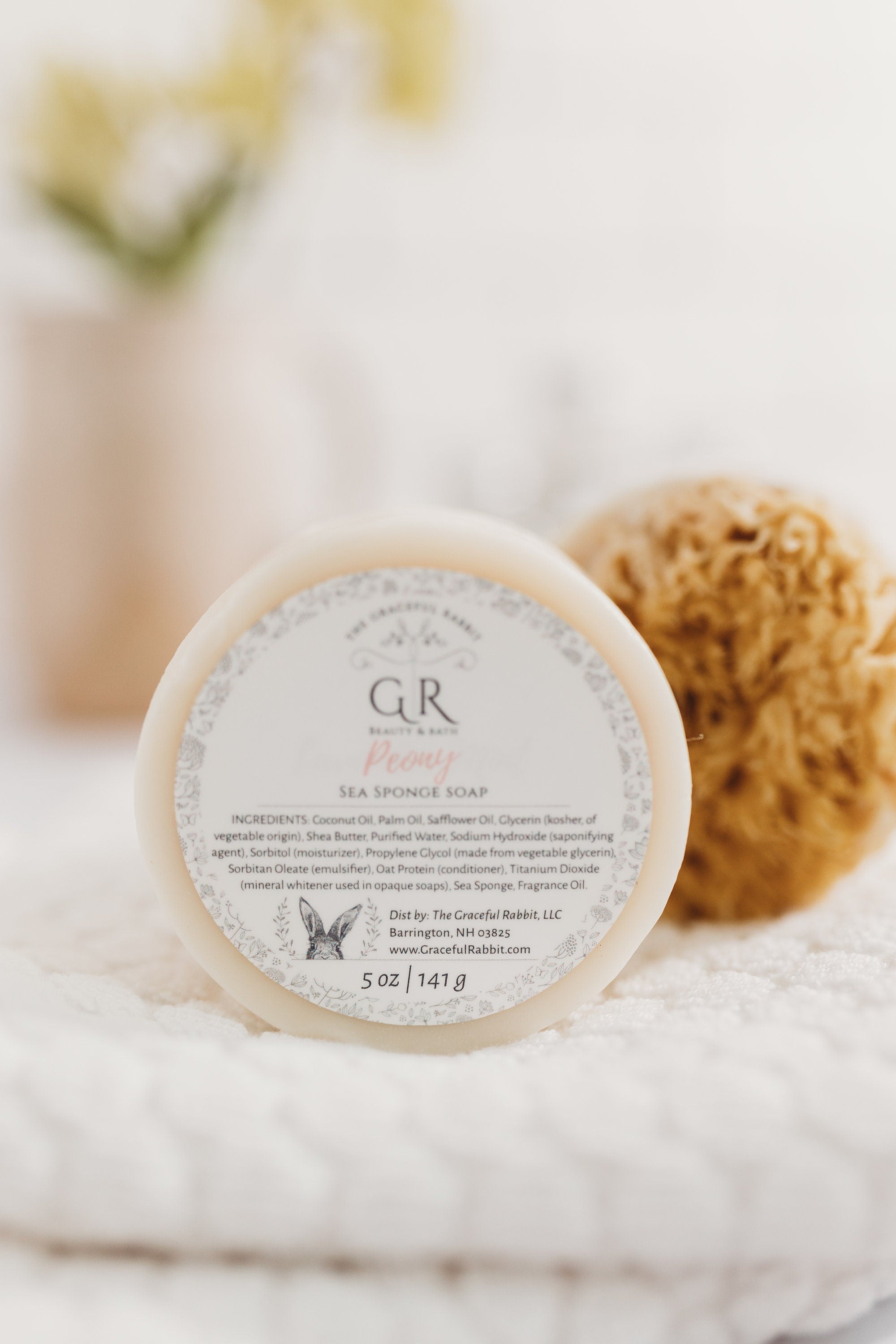 Peony Wool Sea Sponge Soap