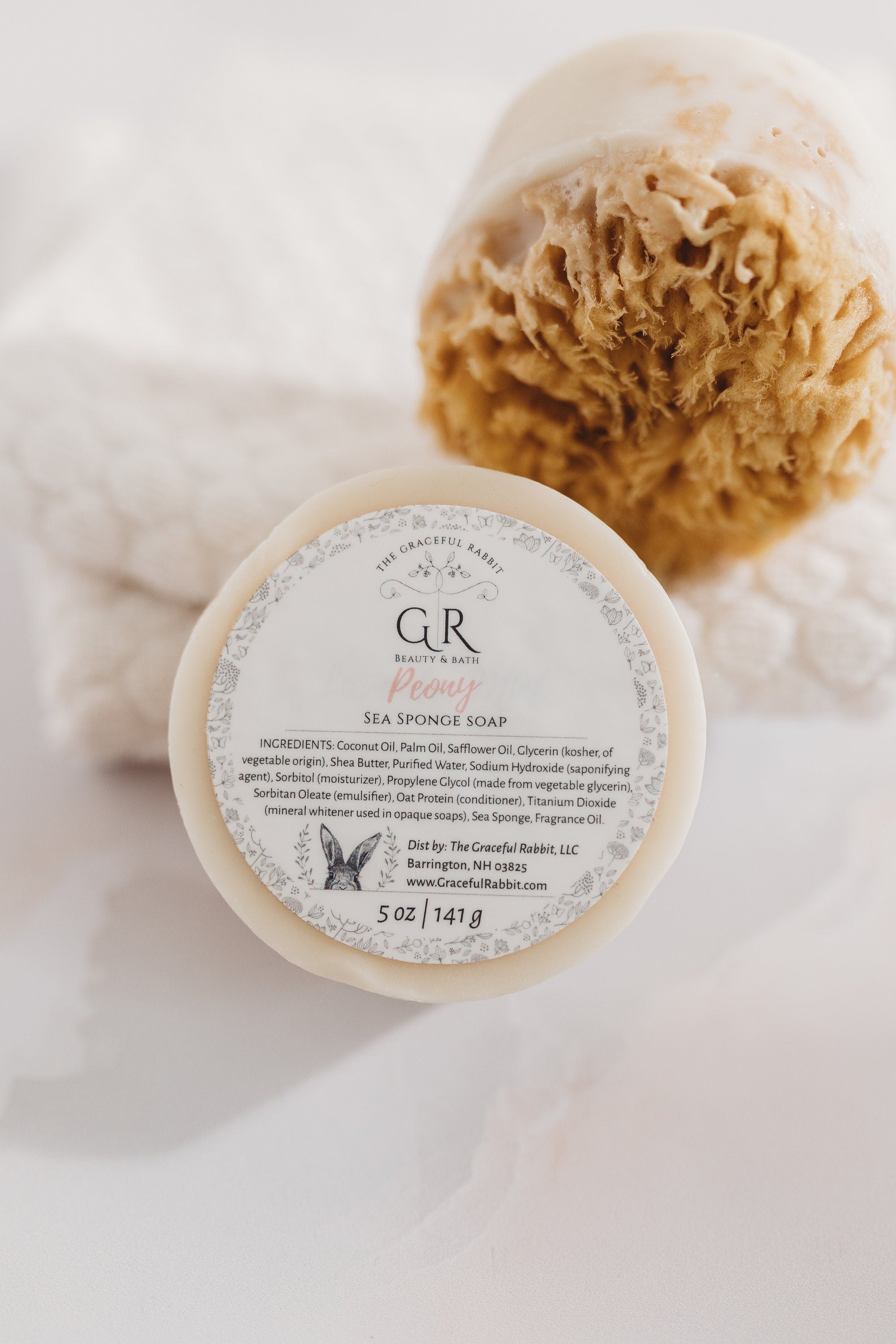 Peony Wool Sea Sponge Soap