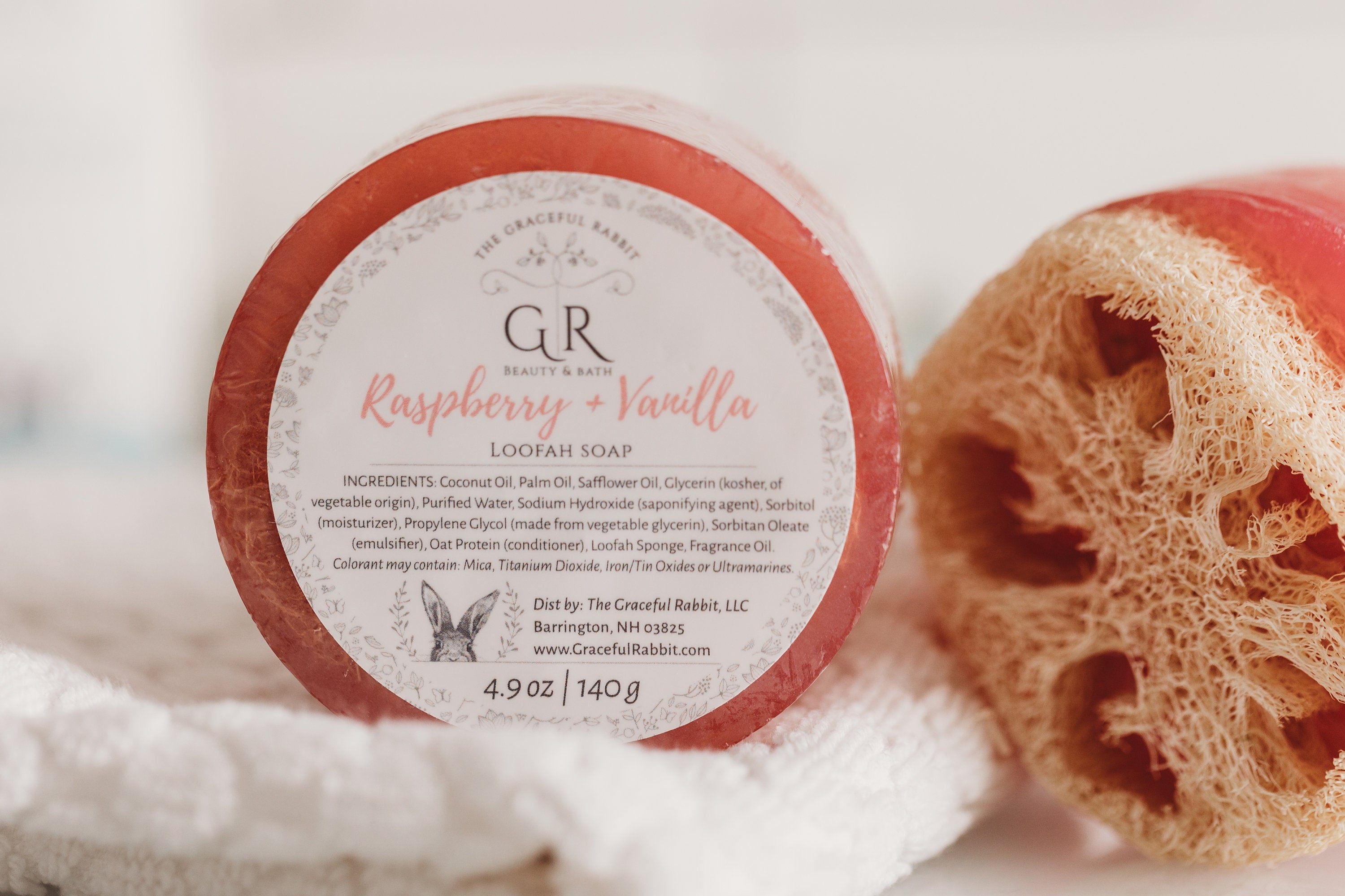 Raspberry Vanilla Loofah Sponge Soap