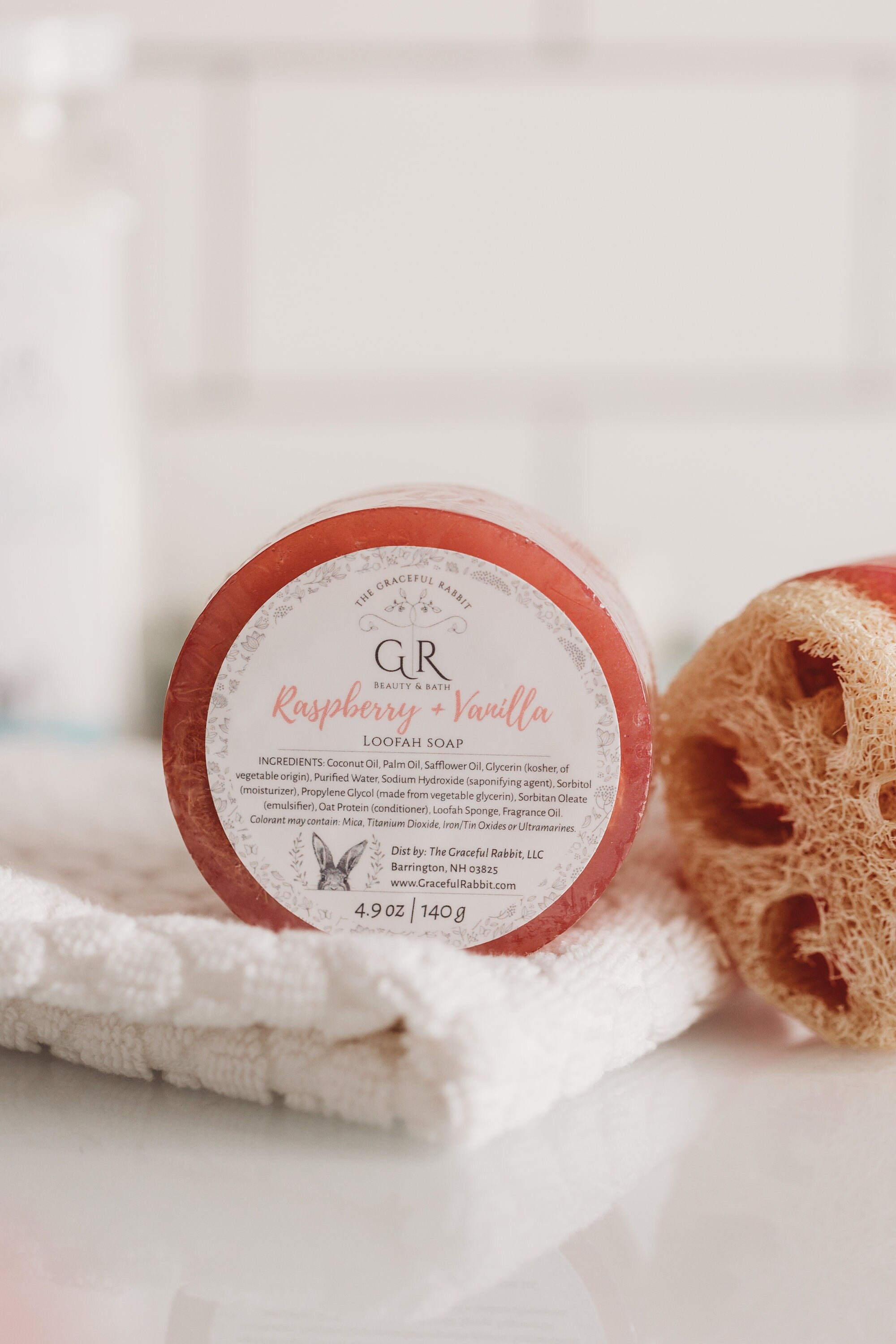 Raspberry Vanilla Loofah Sponge Soap