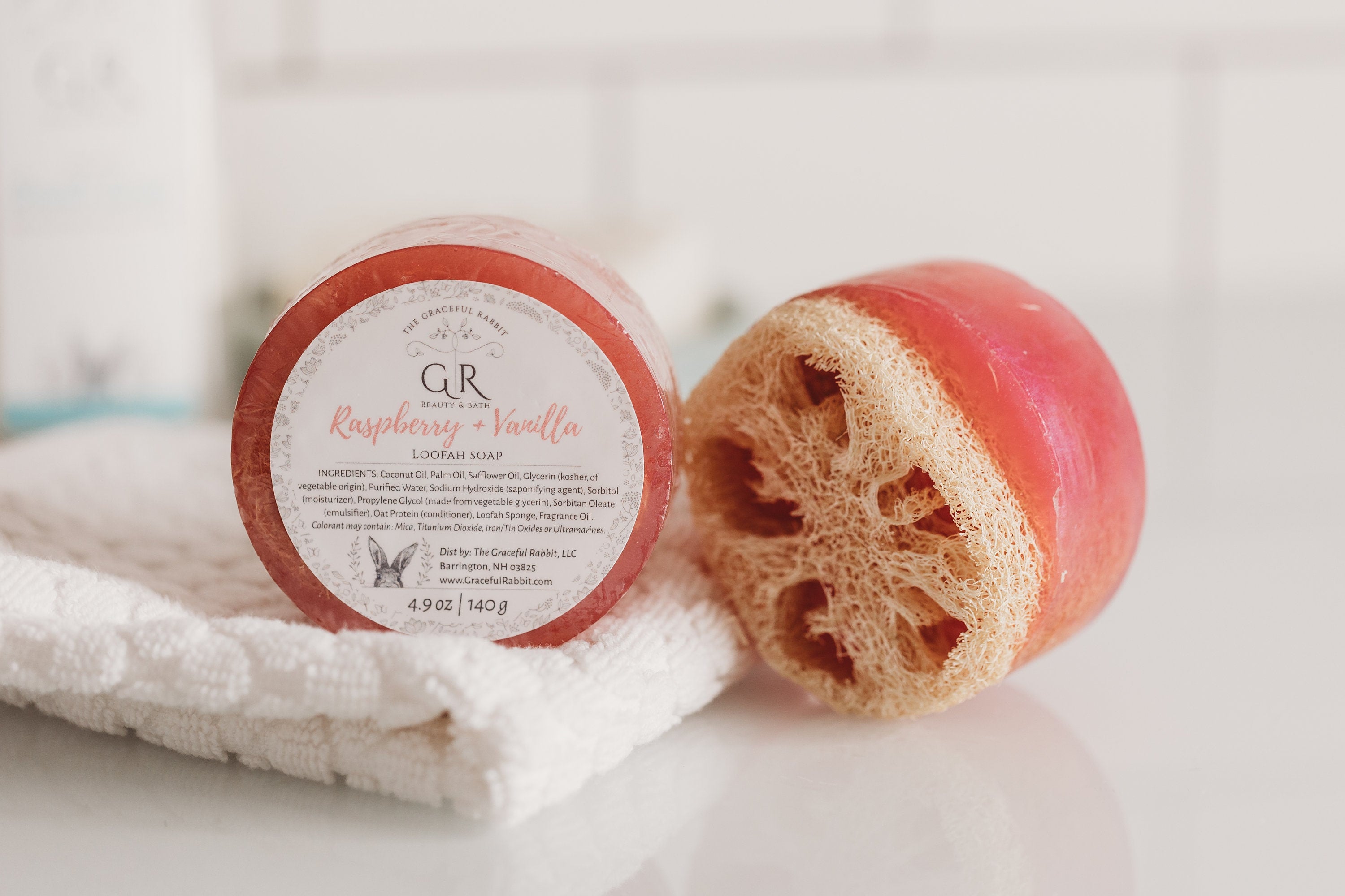 Raspberry Vanilla Loofah Sponge Soap