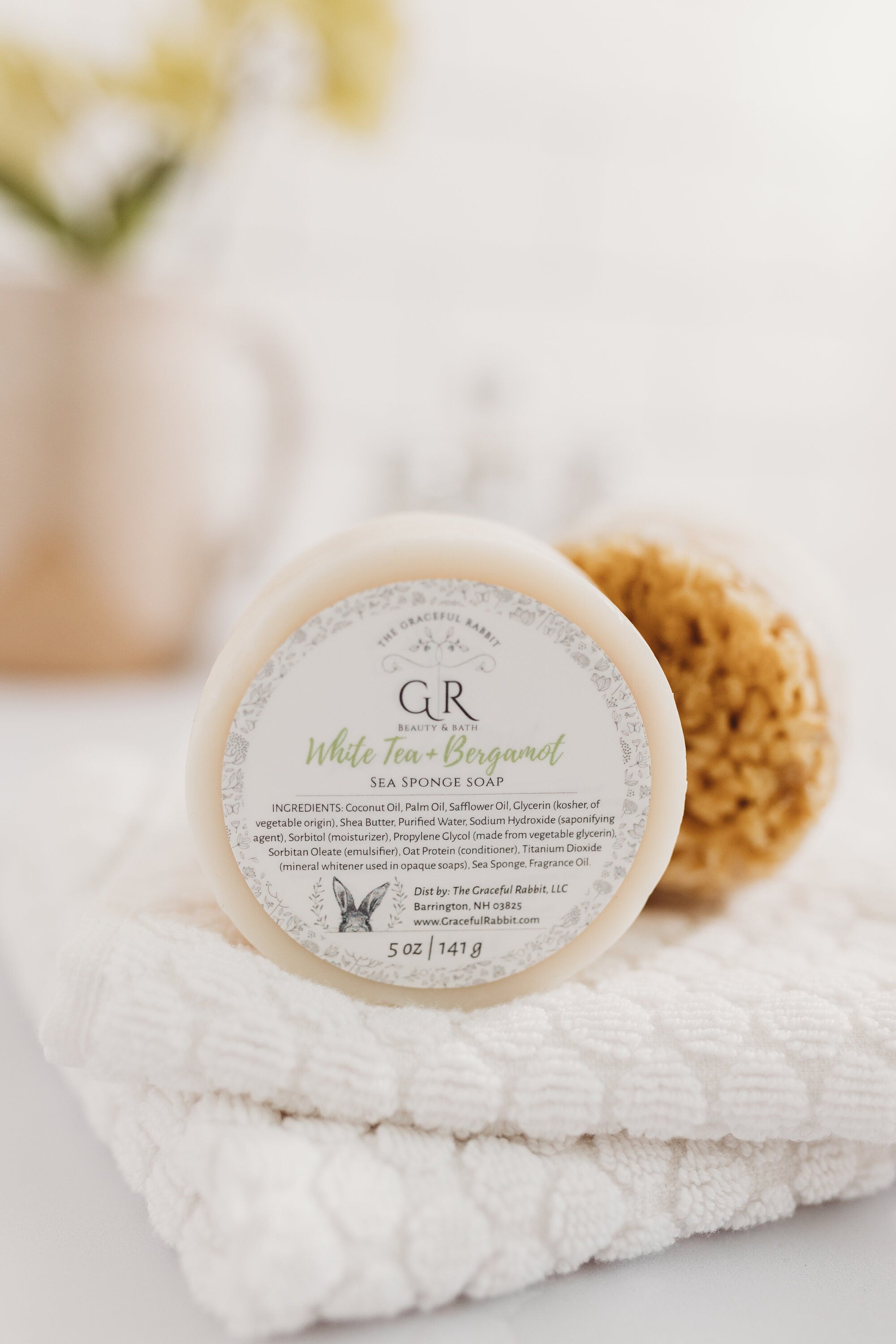 White Tea + Bergamot Wool Sea Sponge Soap