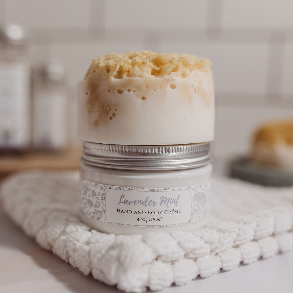 Hand and Body Cream with Wool Sea Sponge Soap Gift Set