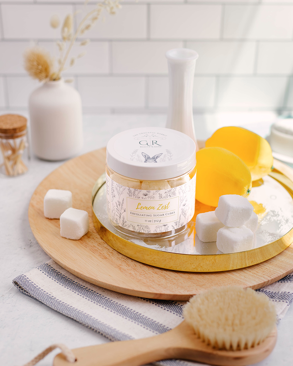 Lemon Zest Exfoliating Body Sugar Cubes – The Graceful Rabbit